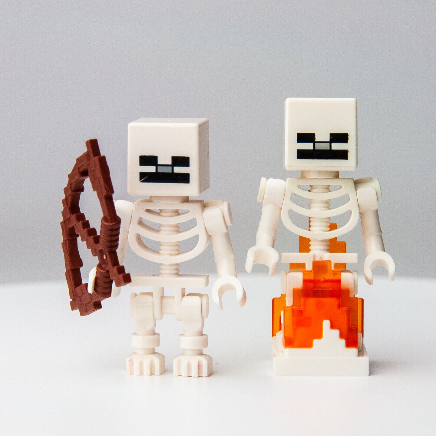 (Lot of 2) LEGO Minecraft Skeleton w/ Flame (min011) Minifigure - StudBee